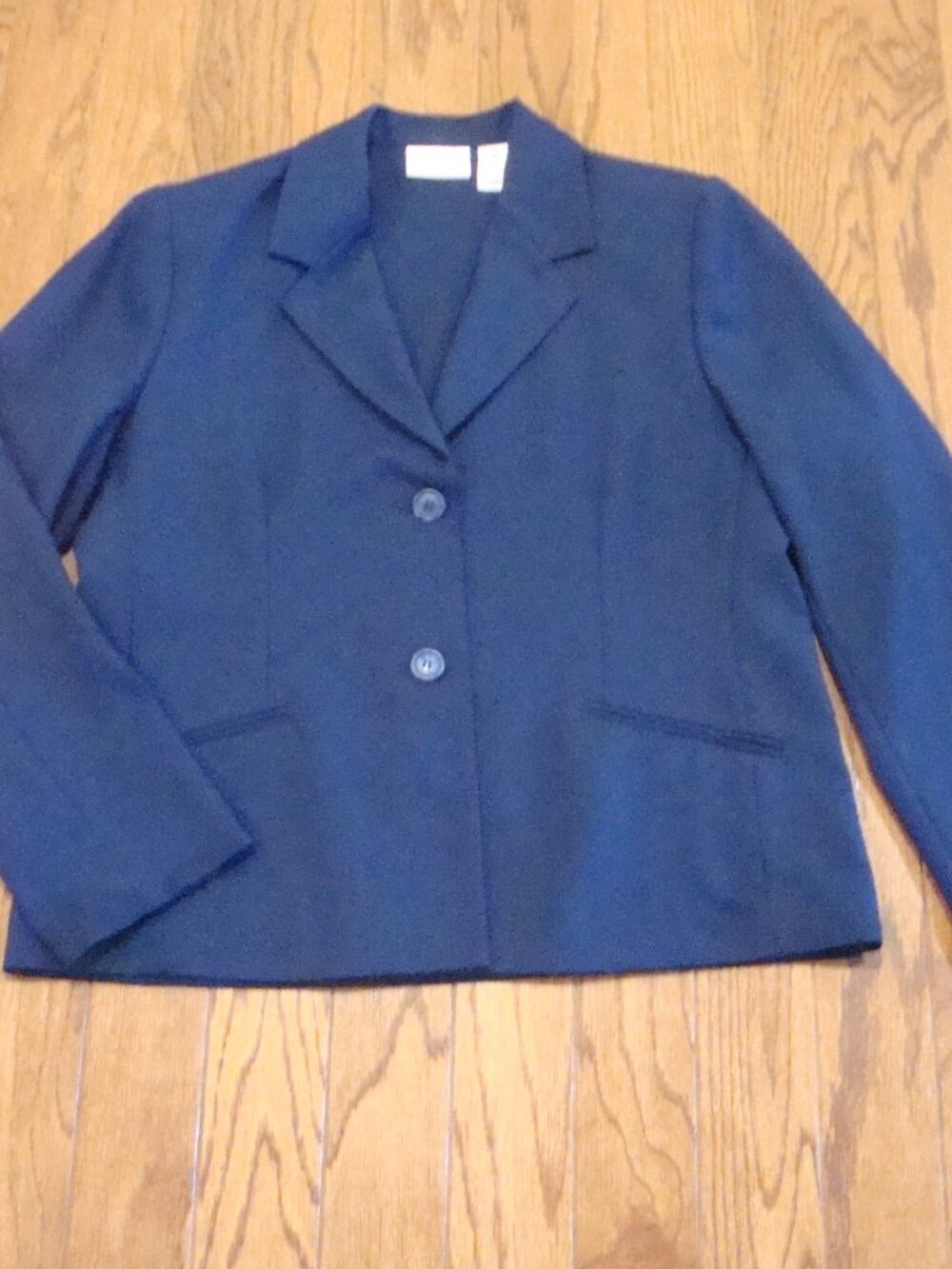 Alfred Dunner Women's Size 12 Navy Blue Blazer 2 Button Front
